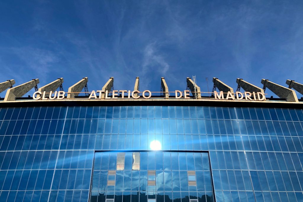 A stand of the abandoned Atlético de Madrid stadium.