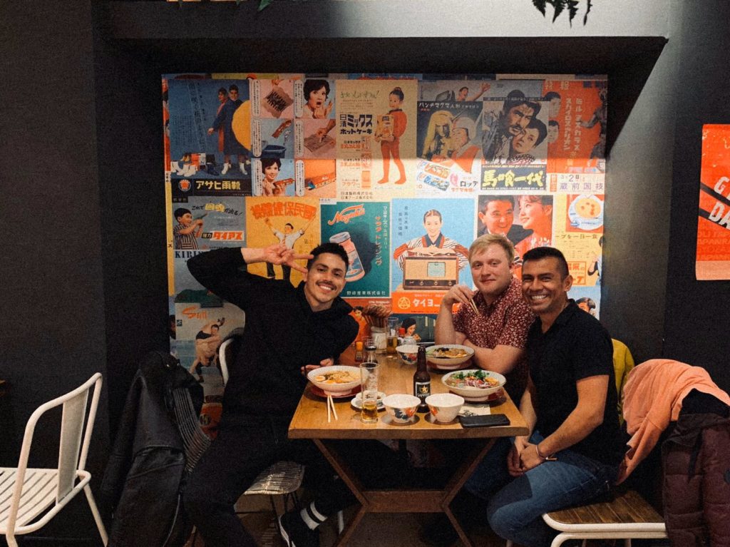 Bogar, me, and Hugo at the ramen restaurant.