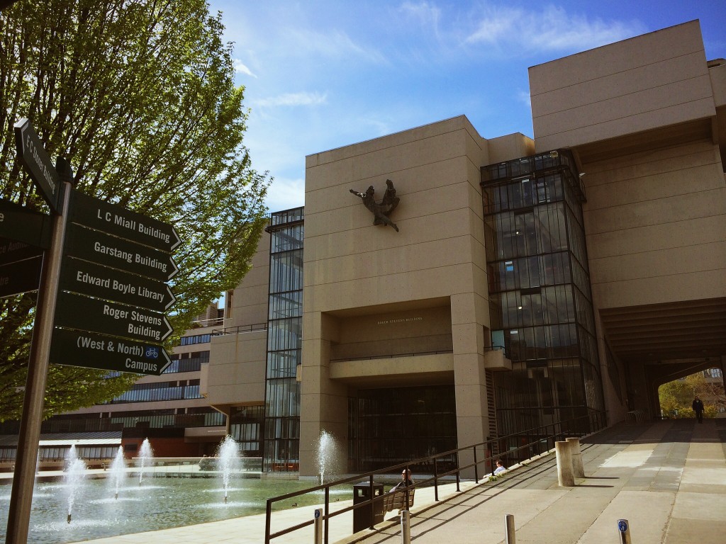 The Roger Stevens building looking pretty in the springtime sun