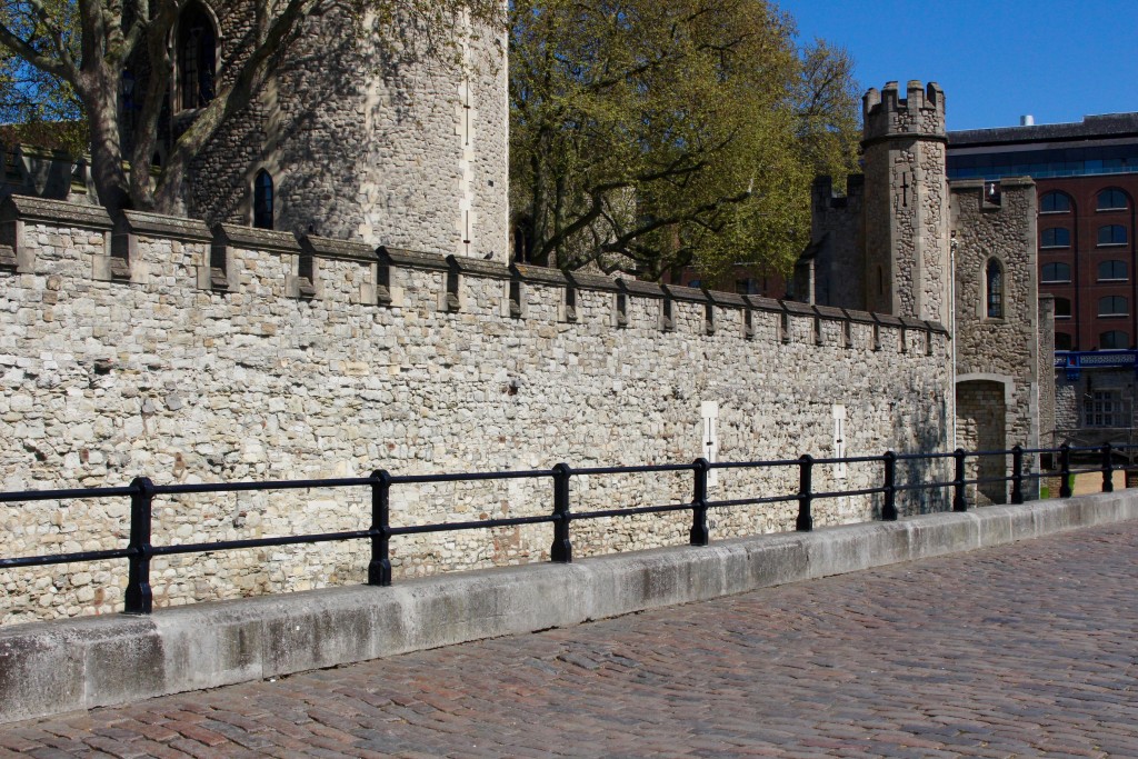 All quiet by this section of the Tower of London