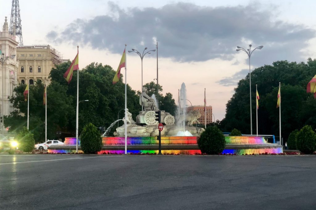 Even the fountains are getting in on the pride action