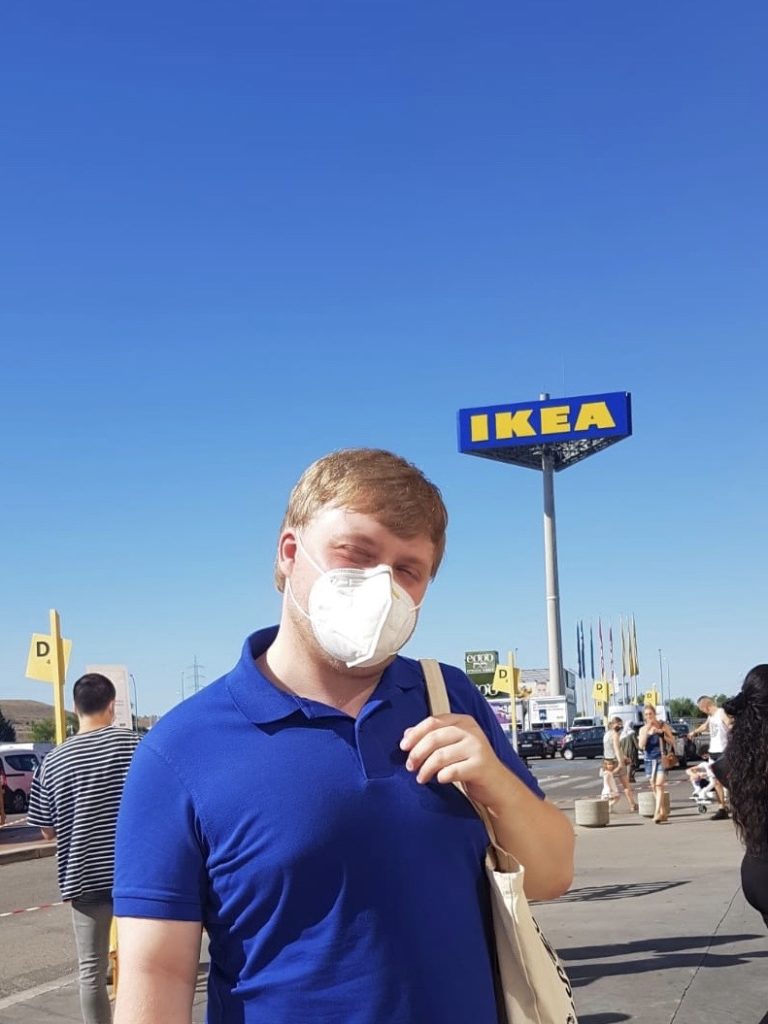 Me outside of the IKEA sign.